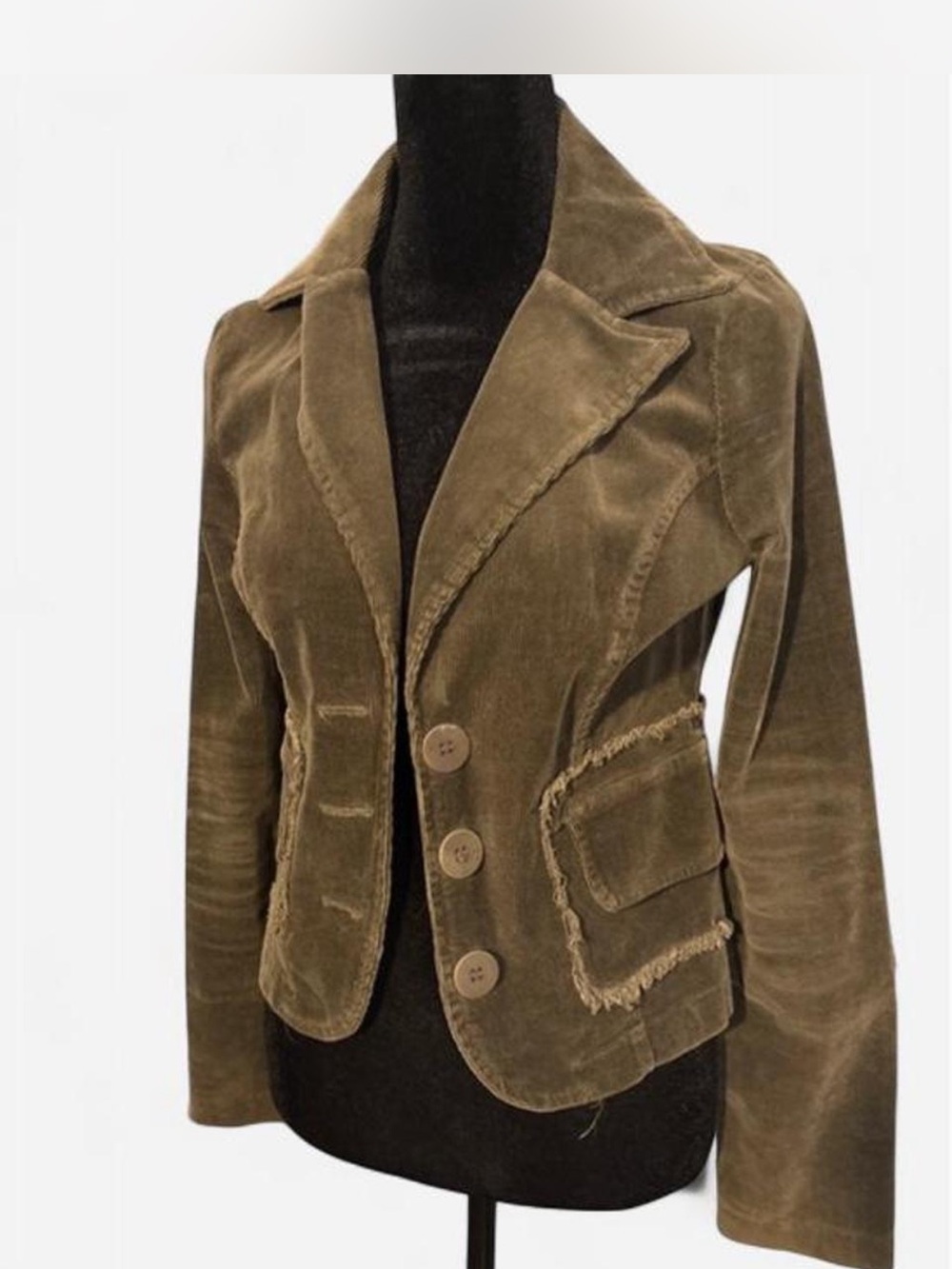 Olive Green Women's Corduroy Blazer Jacket